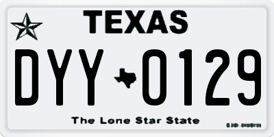 TX license plate DYY0129