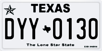 TX license plate DYY0130