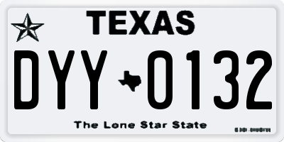 TX license plate DYY0132
