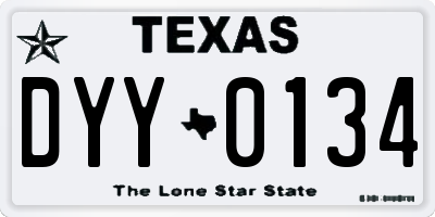 TX license plate DYY0134