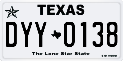 TX license plate DYY0138
