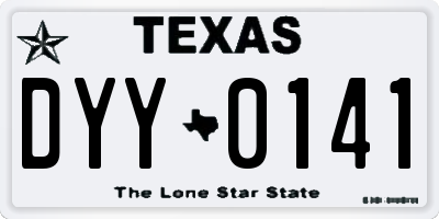 TX license plate DYY0141