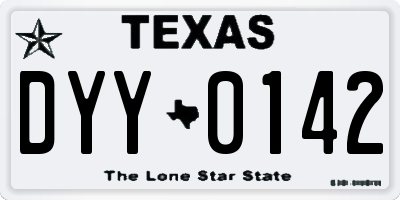 TX license plate DYY0142