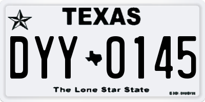 TX license plate DYY0145