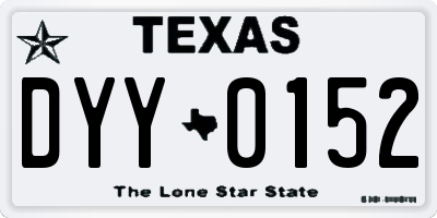 TX license plate DYY0152