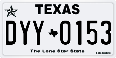 TX license plate DYY0153