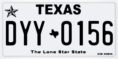TX license plate DYY0156