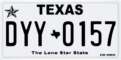 TX license plate DYY0157