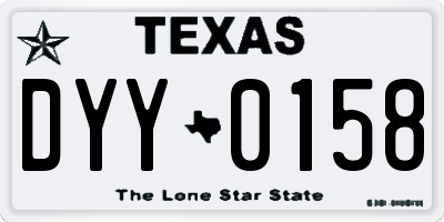 TX license plate DYY0158