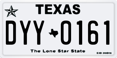 TX license plate DYY0161