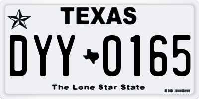 TX license plate DYY0165