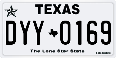 TX license plate DYY0169