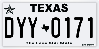 TX license plate DYY0171