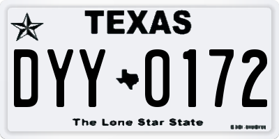 TX license plate DYY0172