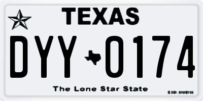 TX license plate DYY0174
