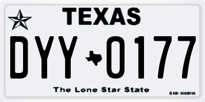 TX license plate DYY0177