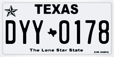 TX license plate DYY0178