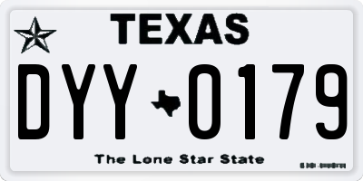TX license plate DYY0179