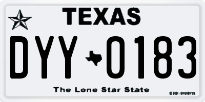 TX license plate DYY0183