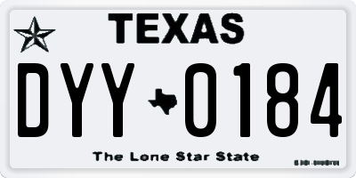 TX license plate DYY0184