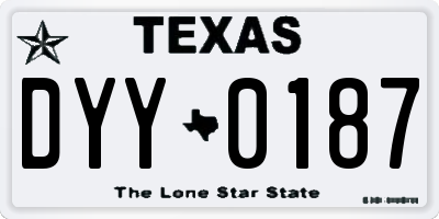 TX license plate DYY0187