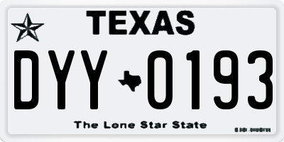 TX license plate DYY0193