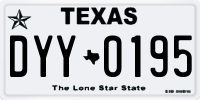 TX license plate DYY0195
