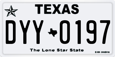 TX license plate DYY0197