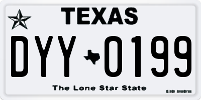 TX license plate DYY0199