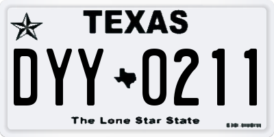 TX license plate DYY0211