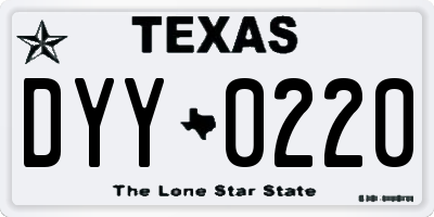 TX license plate DYY0220