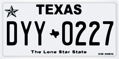TX license plate DYY0227