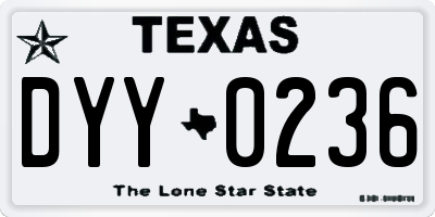 TX license plate DYY0236