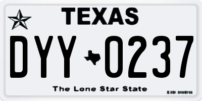 TX license plate DYY0237