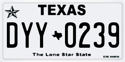 TX license plate DYY0239