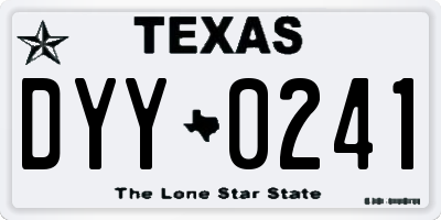 TX license plate DYY0241
