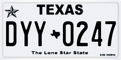 TX license plate DYY0247