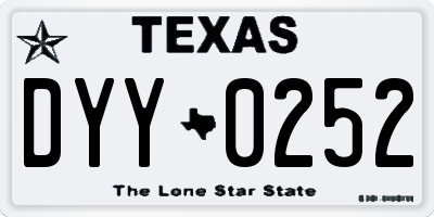 TX license plate DYY0252