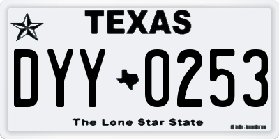 TX license plate DYY0253