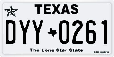 TX license plate DYY0261