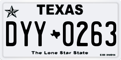 TX license plate DYY0263