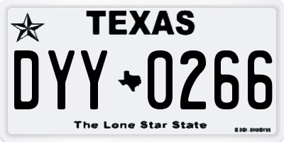 TX license plate DYY0266