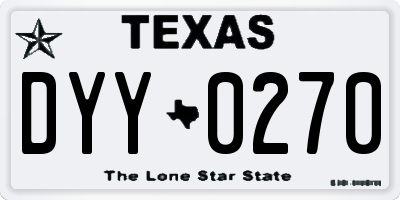 TX license plate DYY0270
