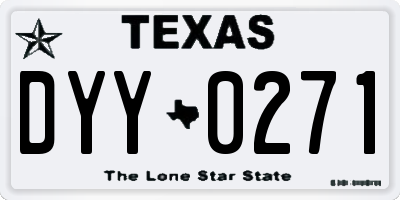 TX license plate DYY0271