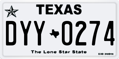 TX license plate DYY0274