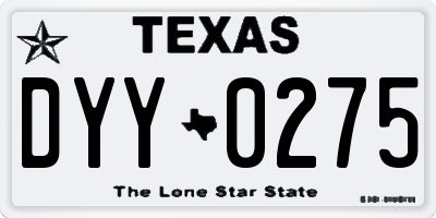 TX license plate DYY0275