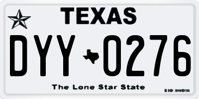 TX license plate DYY0276