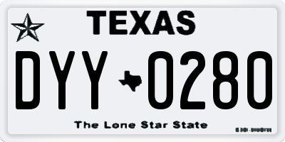 TX license plate DYY0280