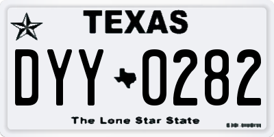 TX license plate DYY0282