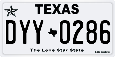 TX license plate DYY0286